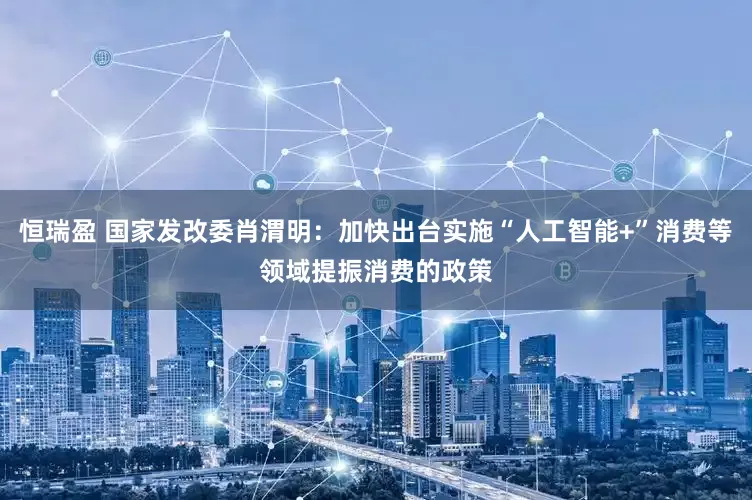 恒瑞盈 国家发改委肖渭明：加快出台实施“人工智能+”消费等领域提振消费的政策